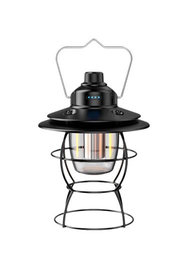 Suntek Led Kamp Feneri Piknik Acil Veranda Için Asılı Aydınlatma Siyah