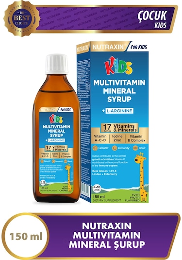 Multivitamin & Mineral Şurup 150 Ml - L-Arginin, Çinko, A,C,D,B Kompleks, Beta Glukan, Karamürver