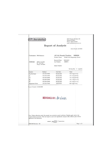 Double Wood Magnesium Citrate Capsules 800mg 180 Capsules Ci...