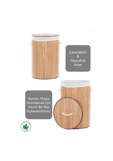 El Yapımı Bambu Yuvarlak Çamaşır Sepet, Hasır Kirli Sepeti Std Katlanır Bambu Yuvarlak Çamaşır Sepeti Klasik Bambu