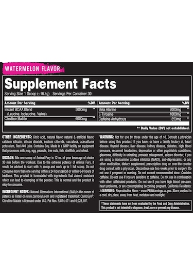 Unıversal Anımal Fury Preworkout 507 G