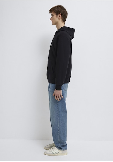 Mavi - Mavi Logo Baskılı Fermuarlı Sweatshirt 0s10557-900 Siyah