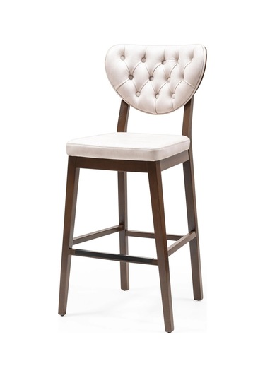 Olivya Ahşap Bar Sandalyesi Beyaz