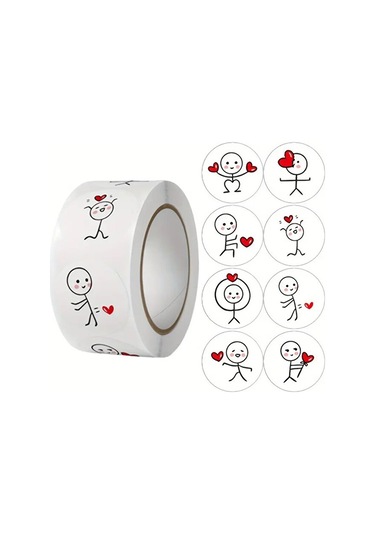 Kibrit Adam Kalpli Sticker 2.5cm 50 Adet 50