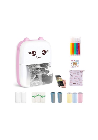 Skycity Mini C9 Pembe Termal Yazıcı - Bluetooth 4.0, İos/android Uyumlu, Mürekkepsiz Baskı, Öğrenme Asistanı, 57mm Kağıt Desteği