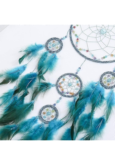 Pıao Rüya Yakalayıcı, Çocuk Odası Duvar Dekorasyonu İçin Renkli Tüylü Rüya Yakalayıcılar 20 Cm Genişlik 76 Cm Uzunluk