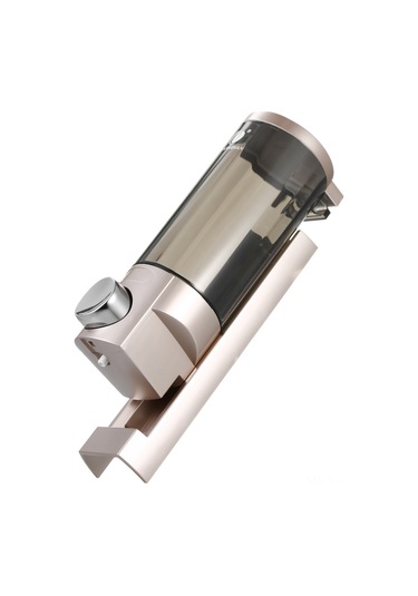 Vkemall Duvar Montajlı 300ml Sabun Dispenseri, Cam Arka Pencereli, Kilitleme Fonksiyonu, Ev Otel Banyo Kullanıma Uygun, Şampanya Altın, Abs+pc Malzeme, El İle Basma, Transparan Şişe Şampanya Altın