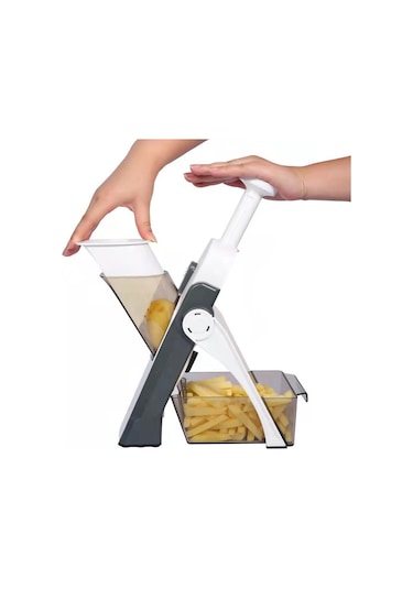 Teltree Ev Mutfakları İçin Ayarlanabilir Çok Fonksiyonlu Sebze Meyve Dilimleyici - Paslanmaz Çelik 8 Seviye Rendeleyici Gri