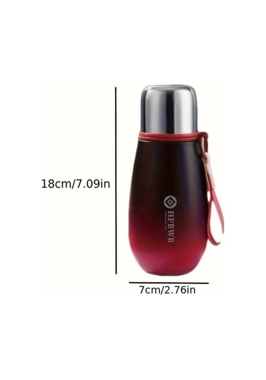 Trendooze Sunshine022 Bej Mor 320ml Paslanmaz Çelik Vakum Termos, Mini Seyahat Bardağı Bej - Mor