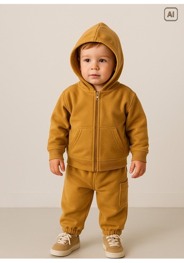 Organik Letonya Kadife 2'li Takım Hardal HARDAL