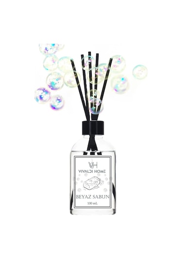 Vivaldi Home Beyaz Sabun Çubuklu Oda Kokusu Esansiyel Uçucu Yağ 100 ML