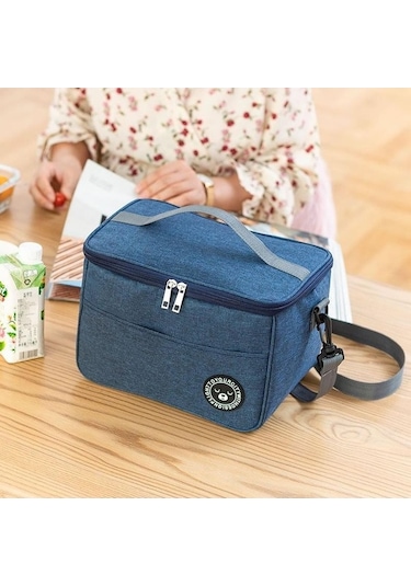 Novahub Gril Büyük Yalıtımlı Öğle Yemeği Çantası - Yetişkin Ve Çocuklar İçin - L Boy - Gri Renk - Termal Serin/sıcak Gıda Saklama Kutusu Gri