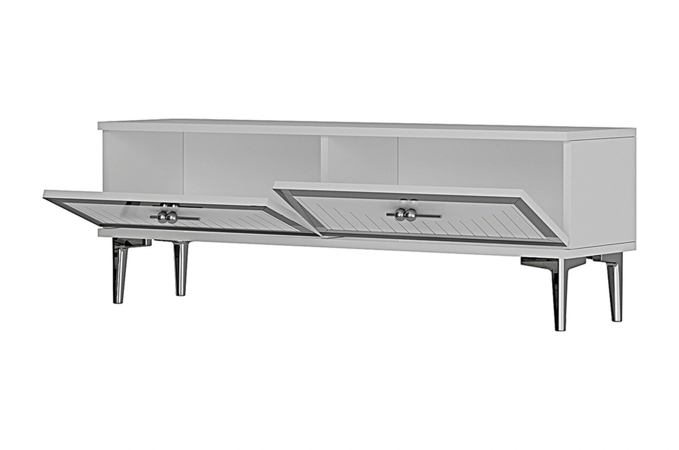 Tsa1204bs - Tunatv120 Tv Stand, Tv Sehpası Beyaz-sılver 120cm Beyaz