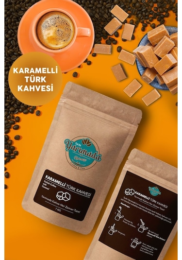 Tarihi Yarımada Kahvecisi Taze Çekilmiş Orta Kavrulmuş ve Öğütülmüş Karamelli Türk Kahvesi 1 KG