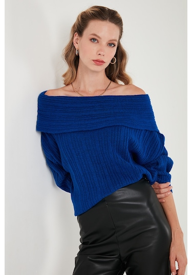 Lela Oversize Fit Madonna Yaka Triko Bayan Kazak 4615216 Saks