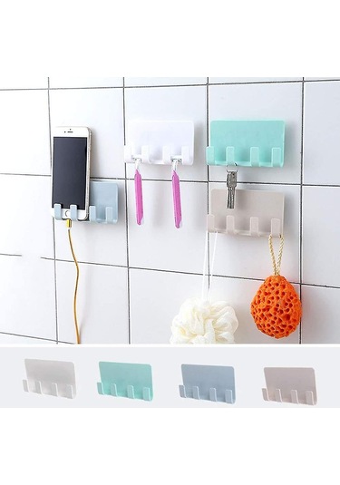 Jilet Tutucu Ve Havlu Kancalı Plastik Telefon Şarj İstasyonu B Çok Renkli