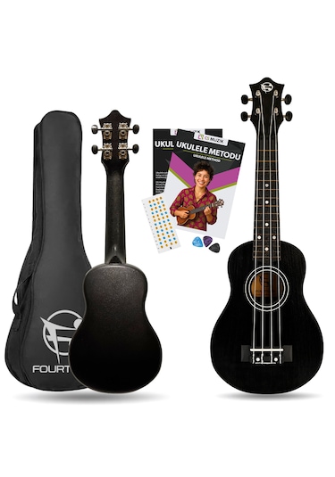 Fourtune Loki Sp-21bk Soprano Siyah Ukulele Seti Başlangıç Seviye Siyah
