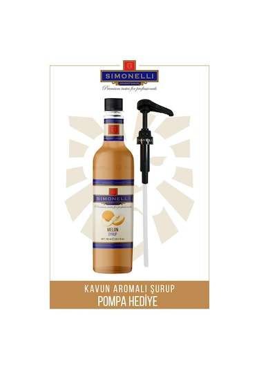 Simoenlli Kahve Şurubu Kavun Aromalı 700 ML + Pompa Simonelli