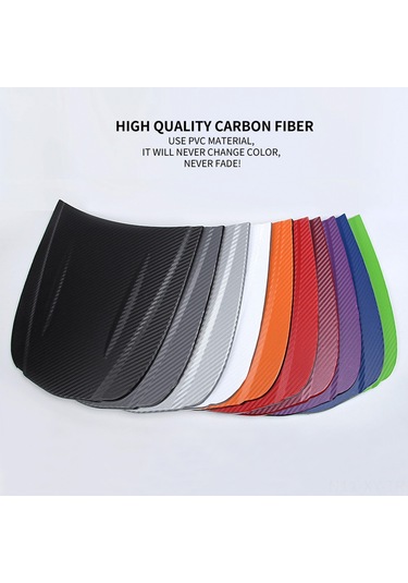 Shineyee Kırmızı 3d Karbon Fiber Araba Sticker, 127x10cm Kalın Pvc Filmi, Korozyon Ve Çizikten Koruma, Araba Dekorasyonu, Kesilebilir, Su Geçirmez, Renk Kaybı Olmaz