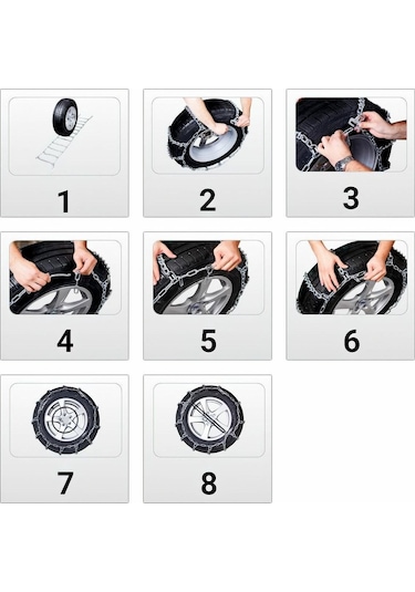 Oto Lastik Kar Zinciri 225/60/r16 Merdiven Tipi Mahmuzlu Serme Suv Minibüs 10 CM