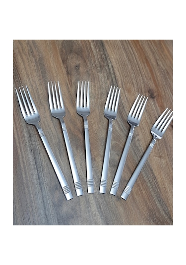 Kardelen 6 Adet Turkuaz Yemek Çatal gümüş