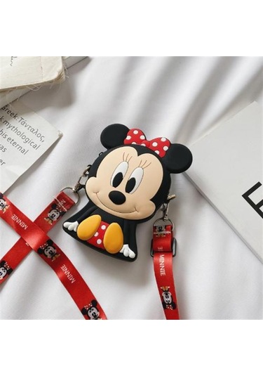 Minnie Mouse Tasarım Silikon Omuz Askılı Çanta-16 Altın