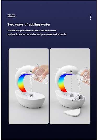 Dolphin Su Damlası Nemlendirici Bluetooth Hoparlör