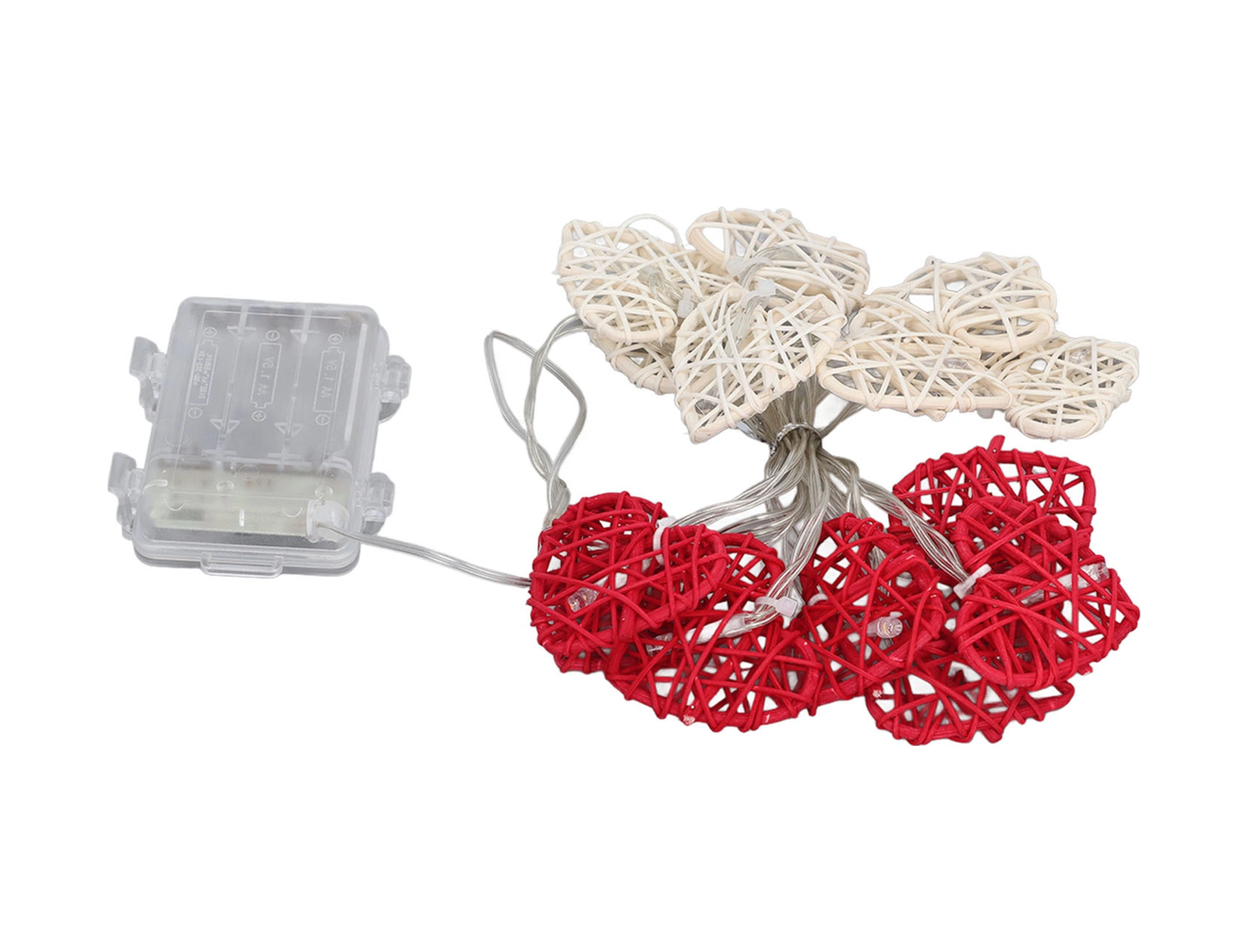 Geeroyoo Güvenilir Rattan Kalp Işıklı Zincir, 14 Led Isı Işığı, 3xaa Pil İle Çalışır, Ev Dekorasyonu, Nikah Ve Sevgililer Günü İçin Diğer