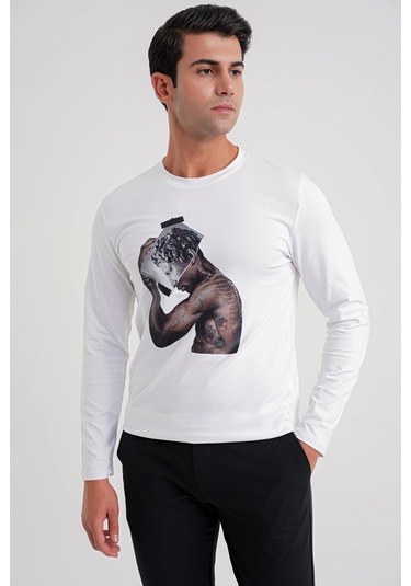 Ts 862 T-shırt Beyaz Klasik Beyaz