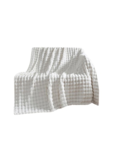 70x100cm Tek Katlı Flanel Battaniye Basit Kalınlaştırılmış Kanepe Örtüsü Yeni Yatak Örtüsü Beyaz