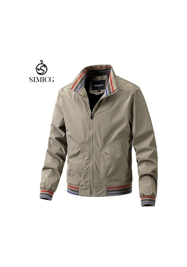 Tek Katlı Dik Yaka Erkek Ceketi Haki