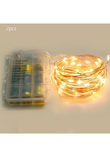 Trendooze Bar Bahçe İçin Dize Işık Kumandalı Yılbaşı 2m Pil 2m