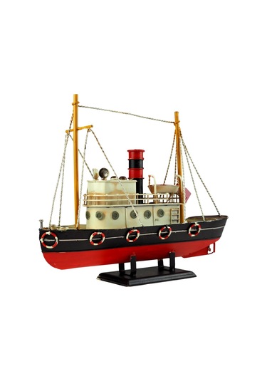 Dekoratif Retro Metal Balıkçı Teknesi Vintage 33cm No.2