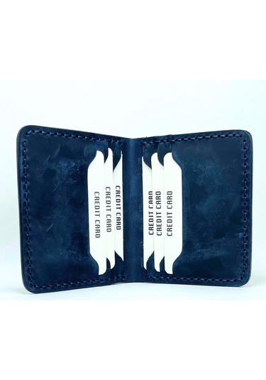 El Yapımı Hakiki Deri Premium Cüzdan Lacivert