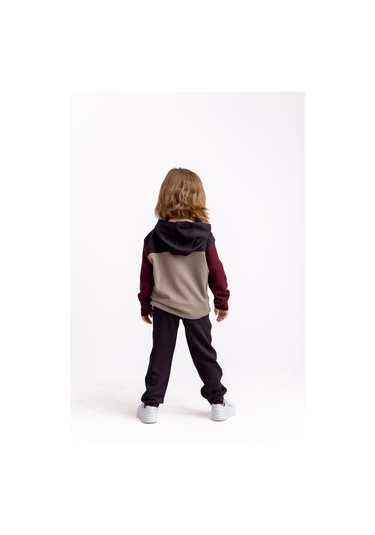 Oliventhekid Kahverengi Üç Renkli Modal Unisex Çocuk Takım Kahverengi