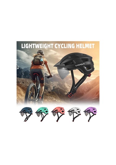 Yeşil Ön Cam Ve Güneşlik İle Bisiklet Kaskı Şarj Edilebilir Kuyruk Işığı Ayarlanabilir Bisiklet Kaskı Yeşil