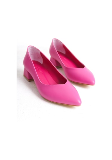 Büyük Numara Kadın Kalın Topuklu Klasik Günlük Ayakkabı 001