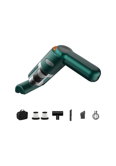 Sones Kbn-010 10000 Pa Deluxe Versiyon Güçlü Araç Akülü El Temizleme Elektrikli Süpürge Koyu Yeşil