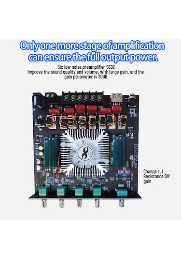 Vkemall Zk-as21 Kompakt 2.1 Kanal Tpa3255 Bt Dijital Güç Amplifikatörü Kartı Modülü Yüks Siyah