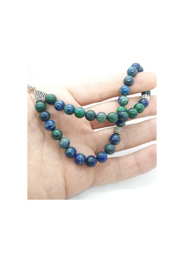 Sertifikalı Azurit Doğal Taş Tesbih 8 Mm Aaa Kalite