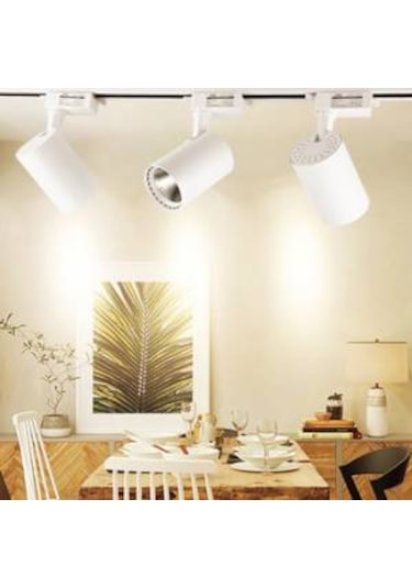 4 Adet Dekoratif Led Ray Spot + 1 Metre Ray Beyaz Kasa Günışığı