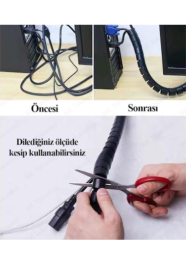 Spiral Kablo Toplayıcı Düzenleyici 22mm - 1 Metre