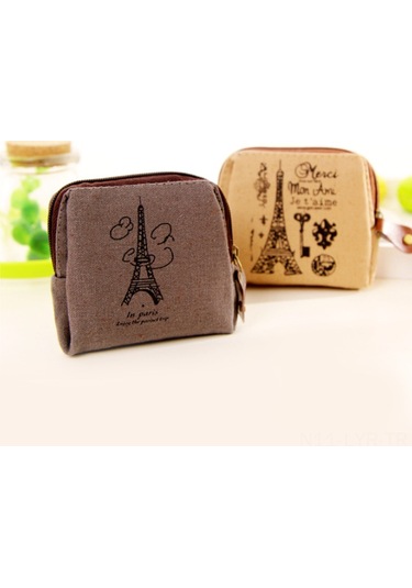 Ranyeek Klasik Paris Desenli Zakkă Cüzdan - Nostaljik Kumaş Para Çantası Bisiklet Desenli Günlük Kullanım Çok Renkli
