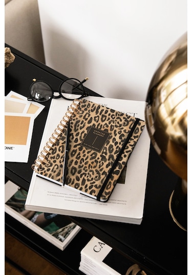 A5 Spiralli Süresiz Planlayıcı Ajanda Leopar - 15x21 Leopar