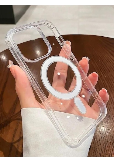 Iphone Uyumlu 11 Kılıf Magsafe Wireless Kablosuz Şarj Destekli Sert Silikon Şeffaf Kapak