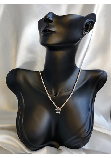 Kristal Taşlı Yıldız - Gece - Şık - Zarif - Su Yolu Kolye Chooker