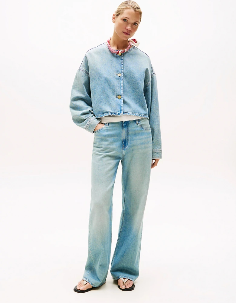 Tommy Hilfiger Lex Kısa Denim Kadın Ceket Ww0ww467401a4 Mavi