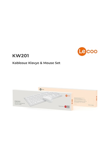 Lecoo KW201 Kablosuz Türkçe Q  Klavye & Mouse Set