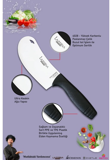 Eco Serisi Mutfak Bıçak Seti Et Sebze Börek 7 Li Set Mft-7856 Siyah