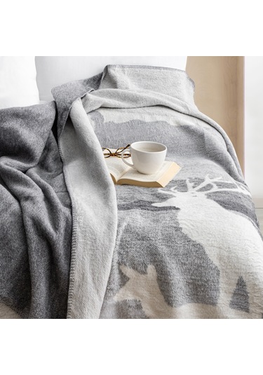 Schafer Home Deer Çift Kişilik Battaniye 200x220 Cm 1 Parça-gri Gri